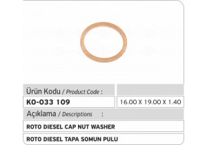 Roto Diesel Tapa Somun Pulu